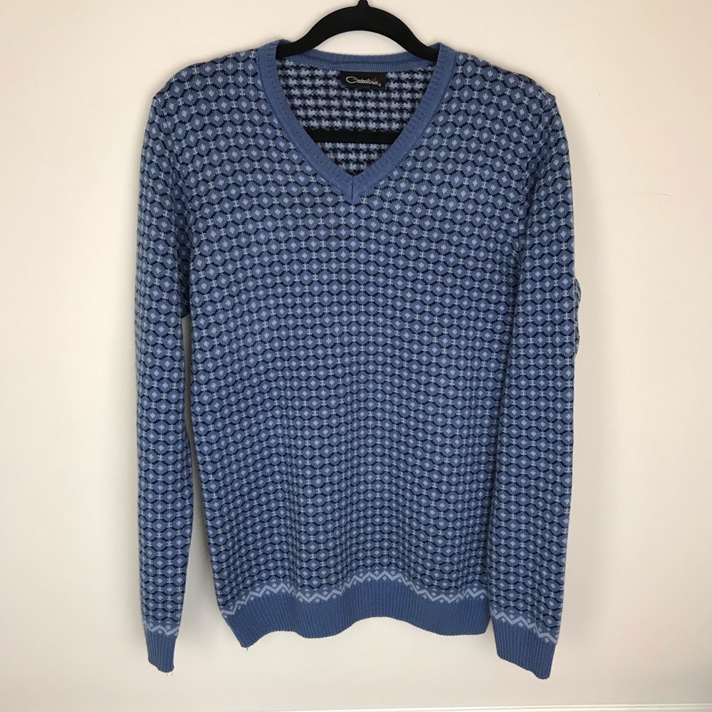 SOLD: Men’s Catalina Blue White V-Neck